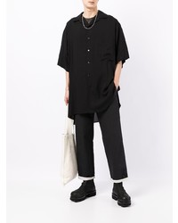 schwarzes Kurzarmhemd von Yohji Yamamoto