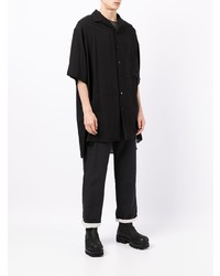 schwarzes Kurzarmhemd von Yohji Yamamoto