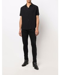 schwarzes Kurzarmhemd von Saint Laurent