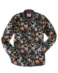 schwarzes Langarmhemd mit Blumenmuster von Joe Browns