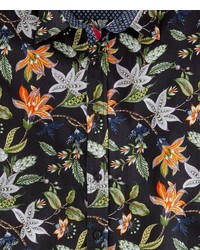 schwarzes Langarmhemd mit Blumenmuster von Joe Browns