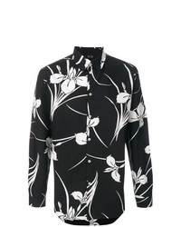 schwarzes Langarmhemd mit Blumenmuster von N°21