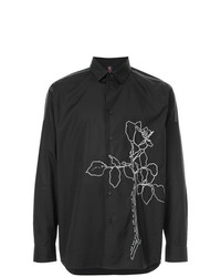 schwarzes Langarmhemd mit Blumenmuster von Oamc