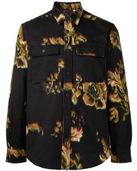 schwarzes Langarmhemd mit Blumenmuster von Paul Smith