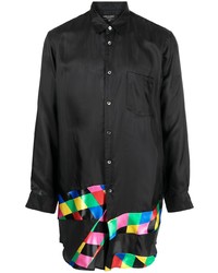 schwarzes Langarmhemd mit Flicken von Comme des Garcons