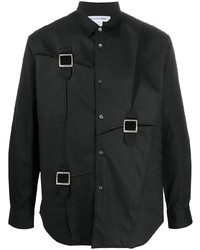 schwarzes Langarmhemd mit Flicken von Comme Des Garcons SHIRT