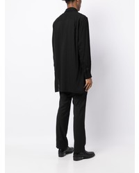 schwarzes Langarmhemd mit Flicken von Yohji Yamamoto