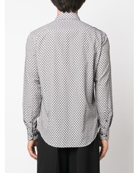 schwarzes Langarmhemd mit geometrischem Muster von Giorgio Armani