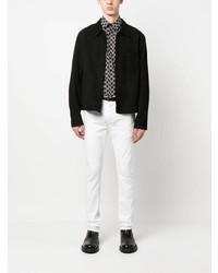 schwarzes Langarmhemd mit geometrischem Muster von Karl Lagerfeld