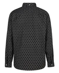schwarzes Langarmhemd mit geometrischem Muster von Supreme