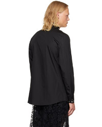 schwarzes Langarmhemd mit Lochstickerei von Alexander McQueen