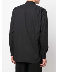 schwarzes Langarmhemd mit Lochstickerei von Comme Des Garcons SHIRT