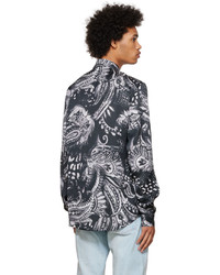 schwarzes Langarmhemd mit Paisley-Muster von Just Cavalli