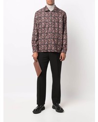 schwarzes Langarmhemd mit Paisley-Muster von Paul Smith