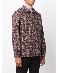 schwarzes Langarmhemd mit Paisley-Muster von Paul Smith