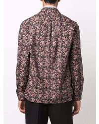 schwarzes Langarmhemd mit Paisley-Muster von Paul Smith