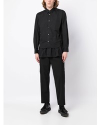 schwarzes Langarmhemd mit Rüschen von Comme Des Garcons SHIRT