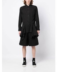 schwarzes Langarmhemd mit Rüschen von Comme Des Garcons SHIRT