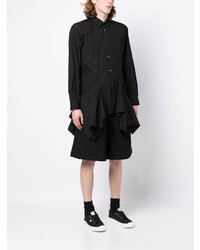 schwarzes Langarmhemd mit Rüschen von Comme Des Garcons SHIRT