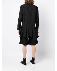 schwarzes Langarmhemd mit Rüschen von Comme Des Garcons SHIRT