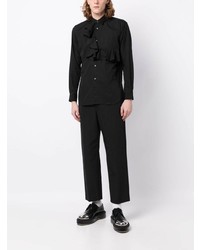 schwarzes Langarmhemd mit Rüschen von Comme Des Garcons SHIRT