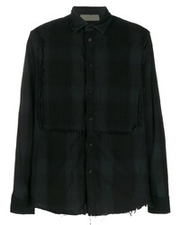 schwarzes Langarmhemd mit Schottenmuster von Di Liborio