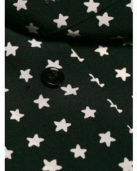 schwarzes Langarmhemd mit Sternenmuster von Saint Laurent