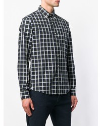 schwarzes Langarmhemd mit Vichy-Muster von Michael Kors Collection
