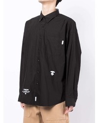 schwarzes Langarmhemd von AAPE BY A BATHING APE