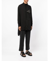 schwarzes Langarmhemd von Yohji Yamamoto