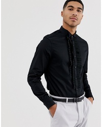 schwarzes Langarmhemd von ASOS DESIGN