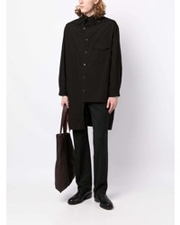 schwarzes Langarmhemd von Yohji Yamamoto