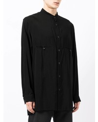 schwarzes Langarmhemd von Yohji Yamamoto