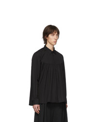 schwarzes Langarmhemd von Comme Des Garcons Homme Plus