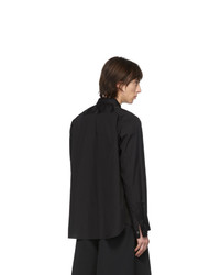 schwarzes Langarmhemd von Comme Des Garcons Homme Plus