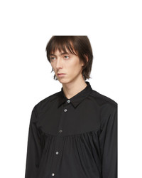 schwarzes Langarmhemd von Comme Des Garcons Homme Plus