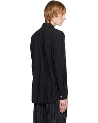 schwarzes Langarmhemd von Comme des Garcons Homme Deux