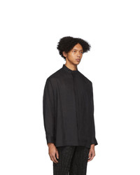 schwarzes Langarmhemd von Issey Miyake Men