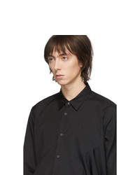 schwarzes Langarmhemd von Comme Des Garcons Homme Plus