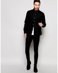 schwarzes Langarmhemd von Asos