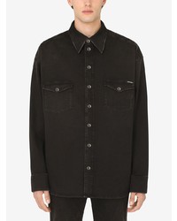 schwarzes Langarmhemd von Dolce & Gabbana