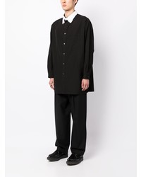 schwarzes Langarmhemd von Yohji Yamamoto