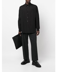 schwarzes Langarmhemd von Yohji Yamamoto