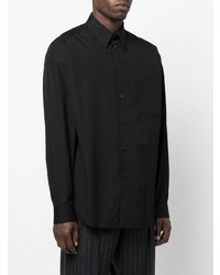 schwarzes Langarmhemd von Yohji Yamamoto