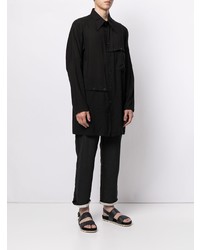 schwarzes Langarmhemd von Yohji Yamamoto