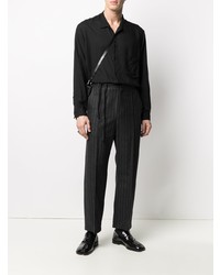 schwarzes Langarmhemd von Yohji Yamamoto