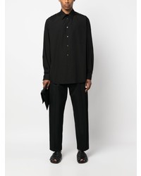 schwarzes Langarmhemd von Yohji Yamamoto