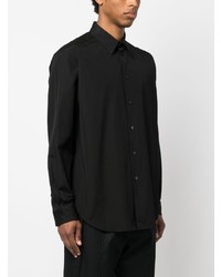 schwarzes Langarmhemd von Yohji Yamamoto