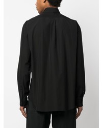 schwarzes Langarmhemd von Yohji Yamamoto