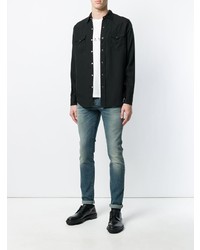 schwarzes Langarmhemd von Saint Laurent